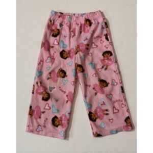 Dora The Explorer Pajama Pants‎ 3T Nostalgia Casual Lightweight Y2K Pink Hearts